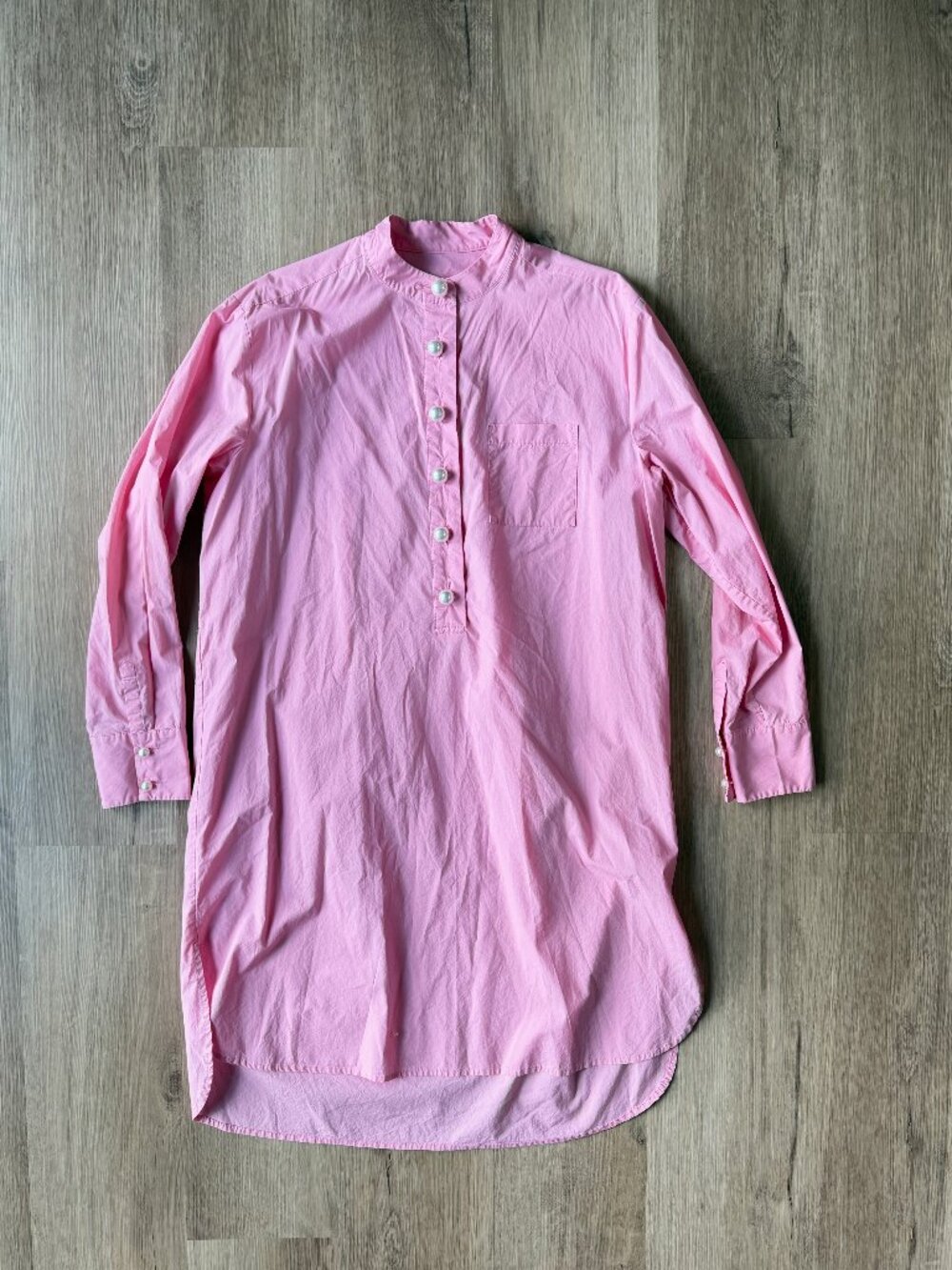 CUSTOMMADE Pink Shirt Dress / Tunic Size 34 / US XS *runs generous!!